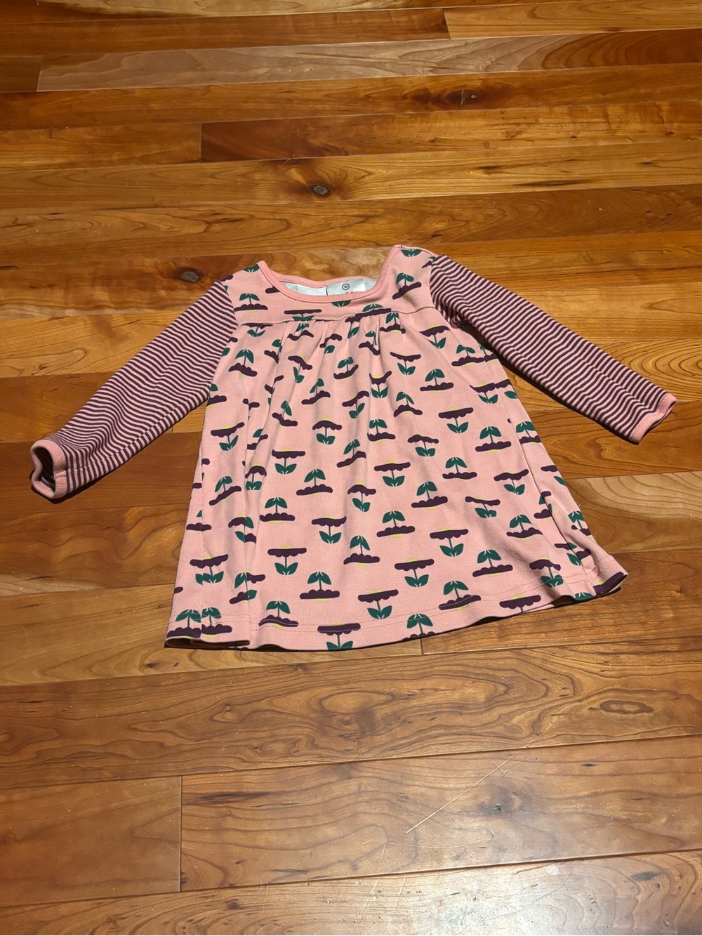 Hanna Andersson Pink Floral & Stripe Long Sleeve Dress